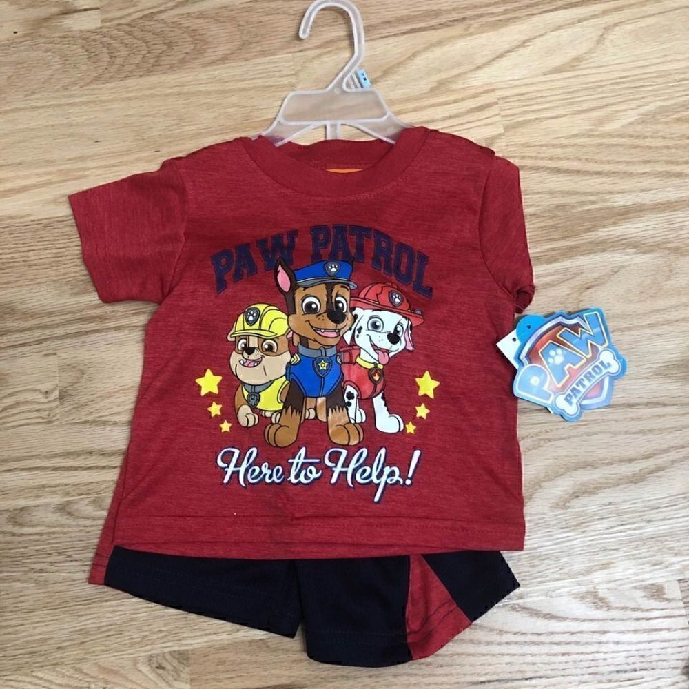 Paw Patrol Shorts Outfit NWT 12 months T-shirt Summer Red Blue